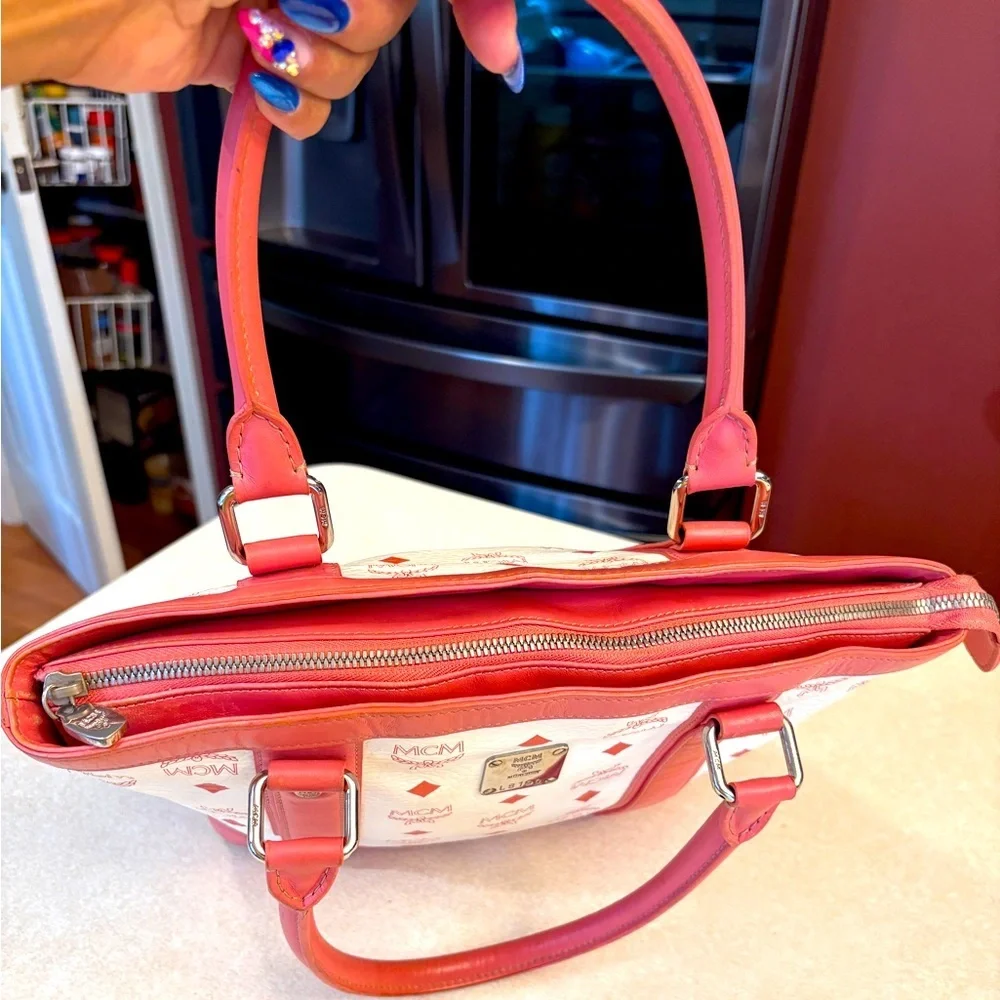 MCM Princess White & Pink Tote Bag, EUC